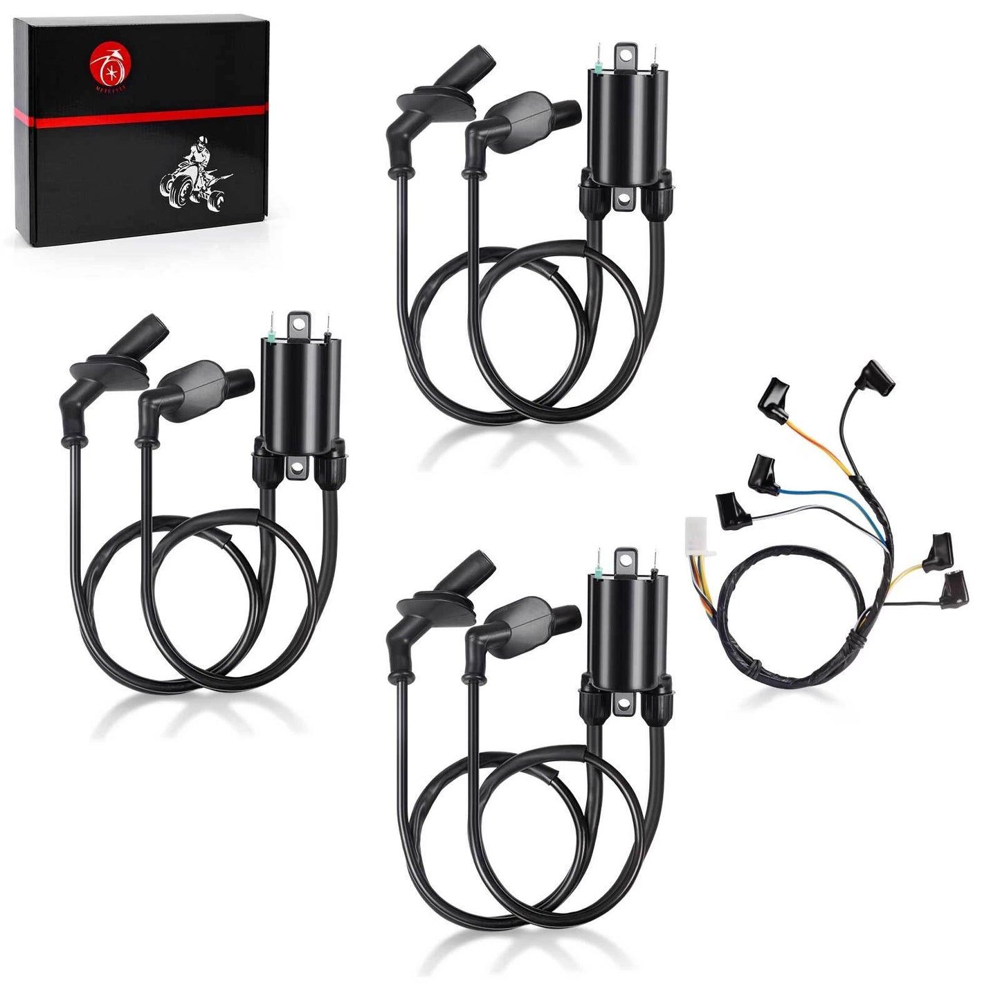 3 x Ignition coil cap + Sub-wire for Honda Gold Wing GL1500 (1988–2000)