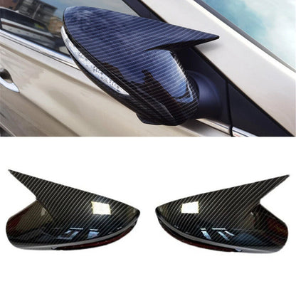 2 x Carbon Fiber OX Horn View Mirror Trim for Hyundai Sonata (2011–2014)