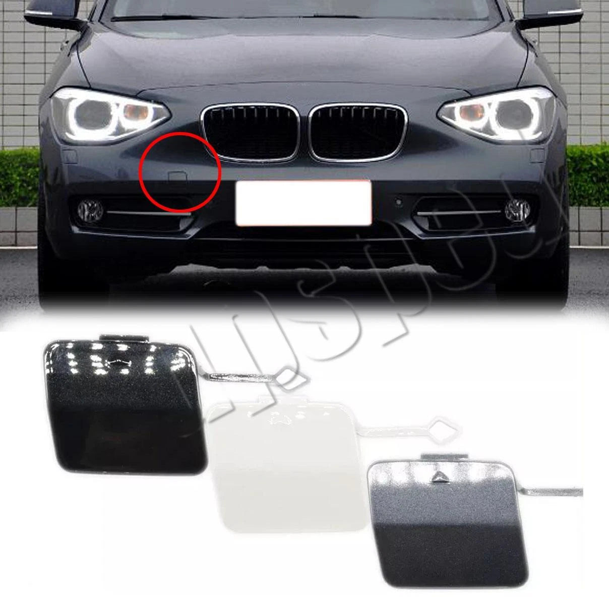 Front Bumper Tow Hook Eye Cover Cap for BMW 1-Series F20 (2011–2013)