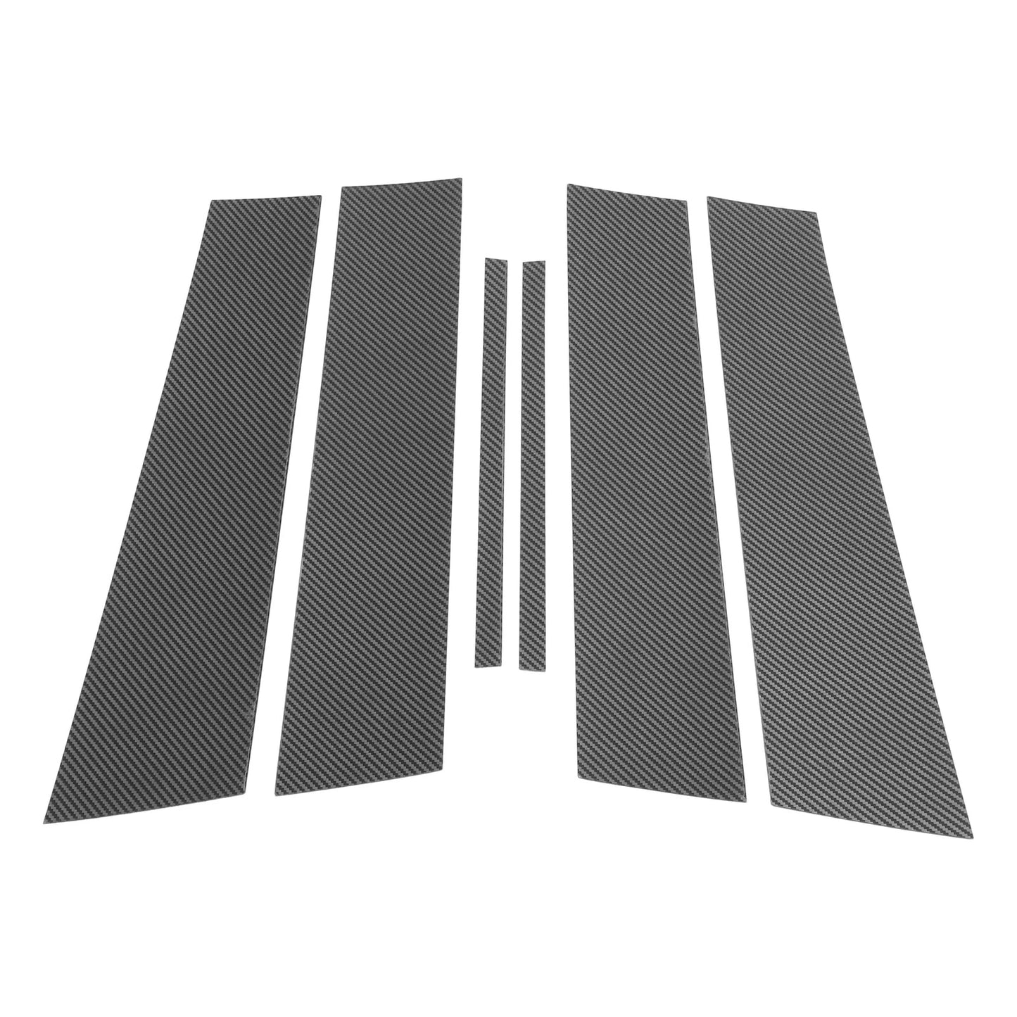 6 x Pillar Window Trim for Chevy Cruze (2016 - 2019) Carbon Fiber Pattern Black