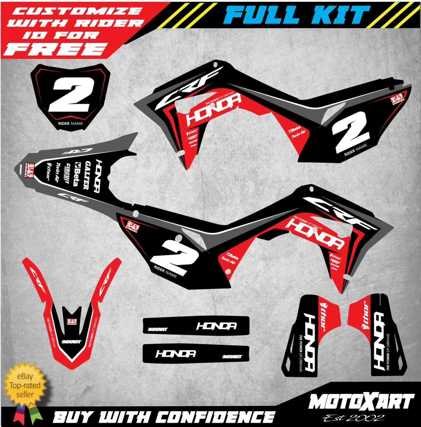 Full Custom Graphic Kit for Honda CRF 450 (2017-2020) - SPARK Style