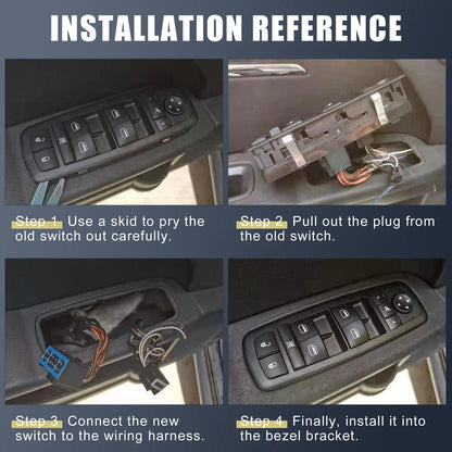 Front Left Door Window Switch for Chevrolet (23427098) - Black Plastic Metal
