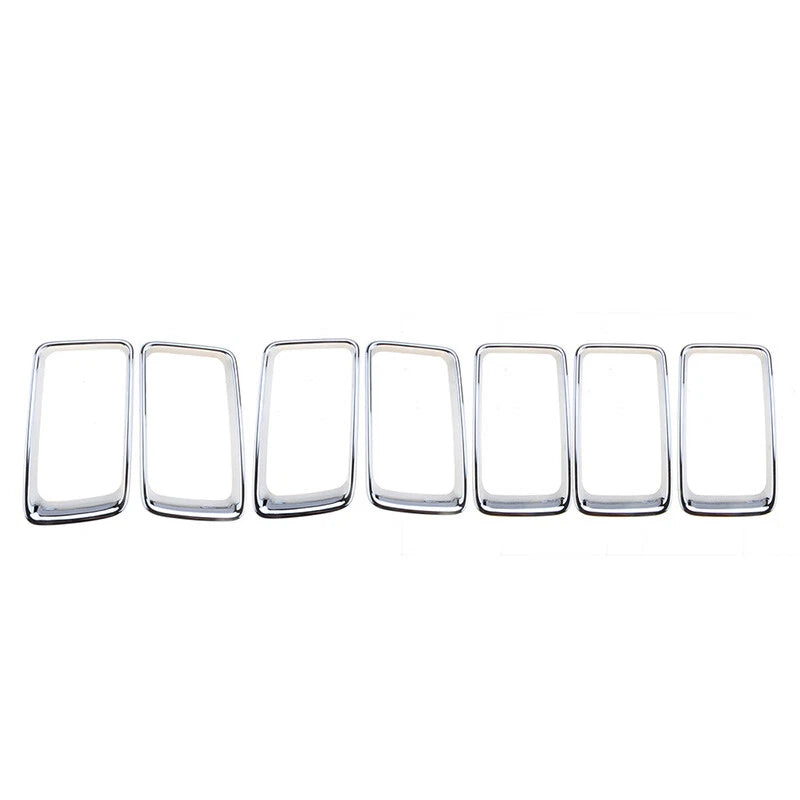 7 x Silver Front Grille Trim Rings for Jeep Grand Cherokee (2014-2016)