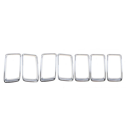 7 x Silver Front Grille Trim Rings for Jeep Grand Cherokee (2014-2016)