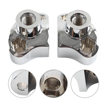 1" CNC Handlebar Risers w/Mount Screws Chrome for Harley Davidson