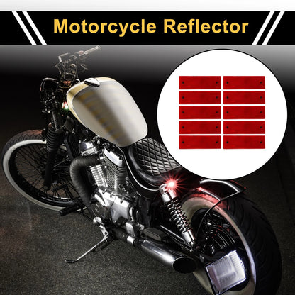 Reflector 15x5cm Red Rectangle Motorcycle 10 Pcs