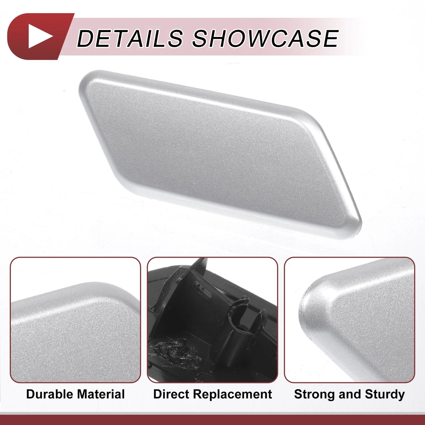 Front Right Washer Nozzle Cover for Subaru Outback (2010-2012) Silver Tone