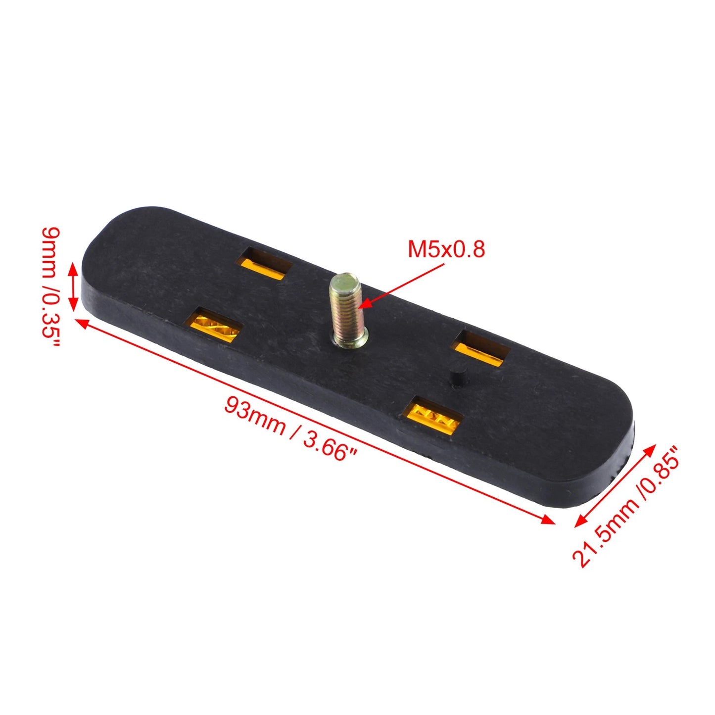 4x M5x0.8 Orange Rectangular Screw-on Reflective Reflector for Make Model