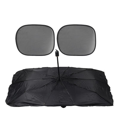 Windshield Sun Shade Umbrella Front Visor L Size Silver for Car