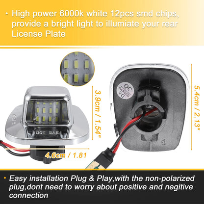 LED License Plate Light Lamp for Chevy C1500 C2500 6000K White