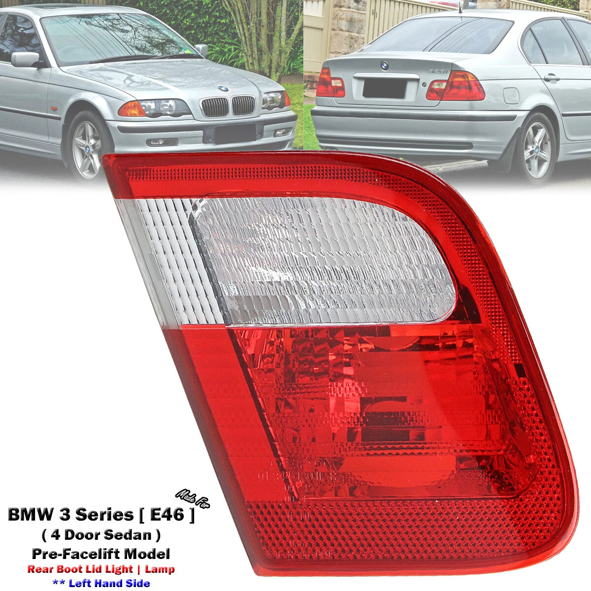 Rear Left Tail Light for BMW E46 320i 323i 325i 4DR (1998-2001)