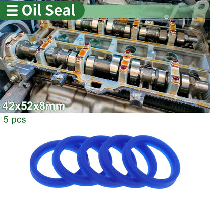 Oil Seal Rotary Shaft Seal TPU 42x52x8mm High Pressure Blue 5 Pcs for Make Model