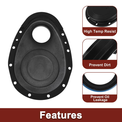 Polished Aluminum Timing Chain Cover Kit With Gaskets And Bolts for Chevy SBC