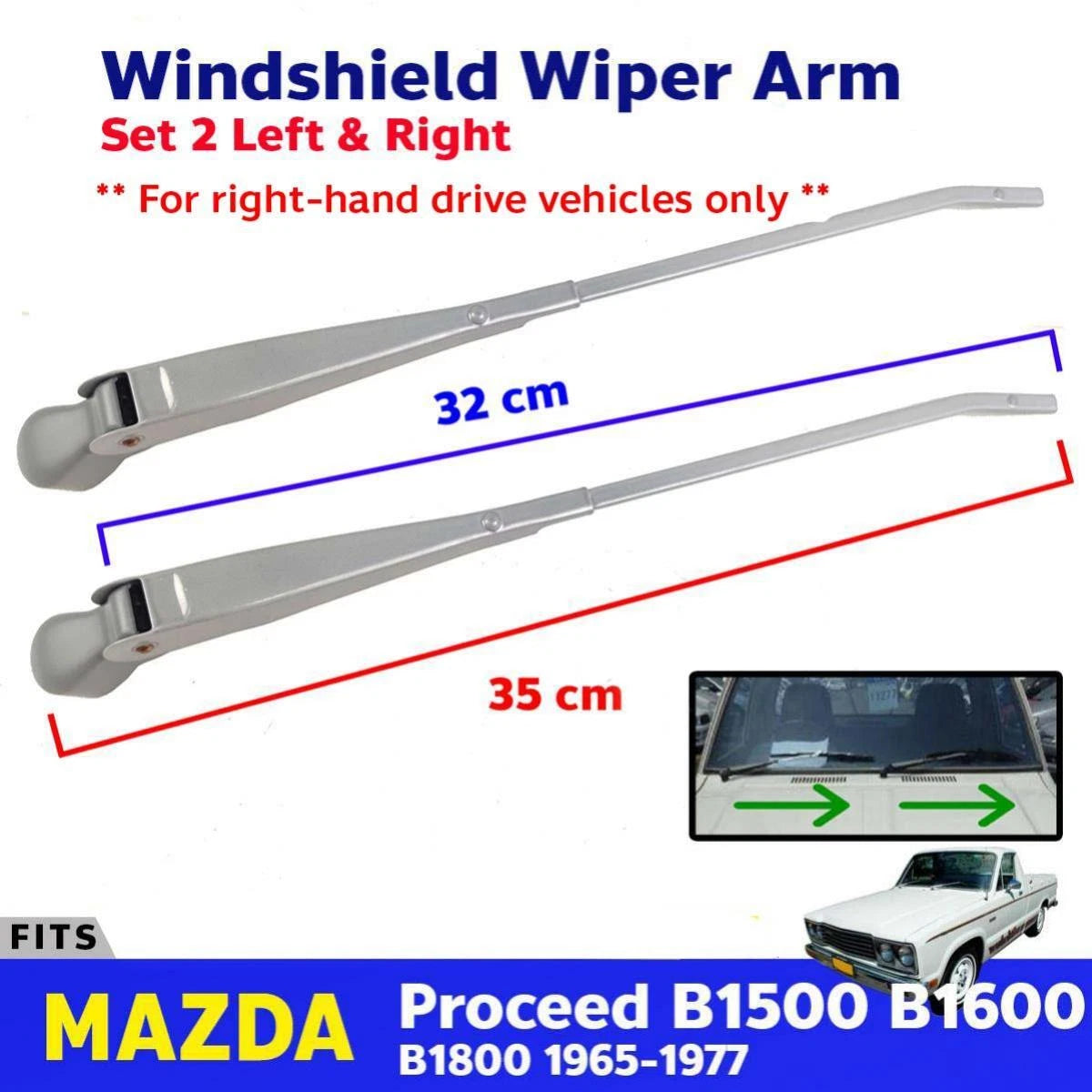 Windshield Wiper Arm L+R (RHD Fits Mazda Process B1600 Pickup Truck 1965-77 D07