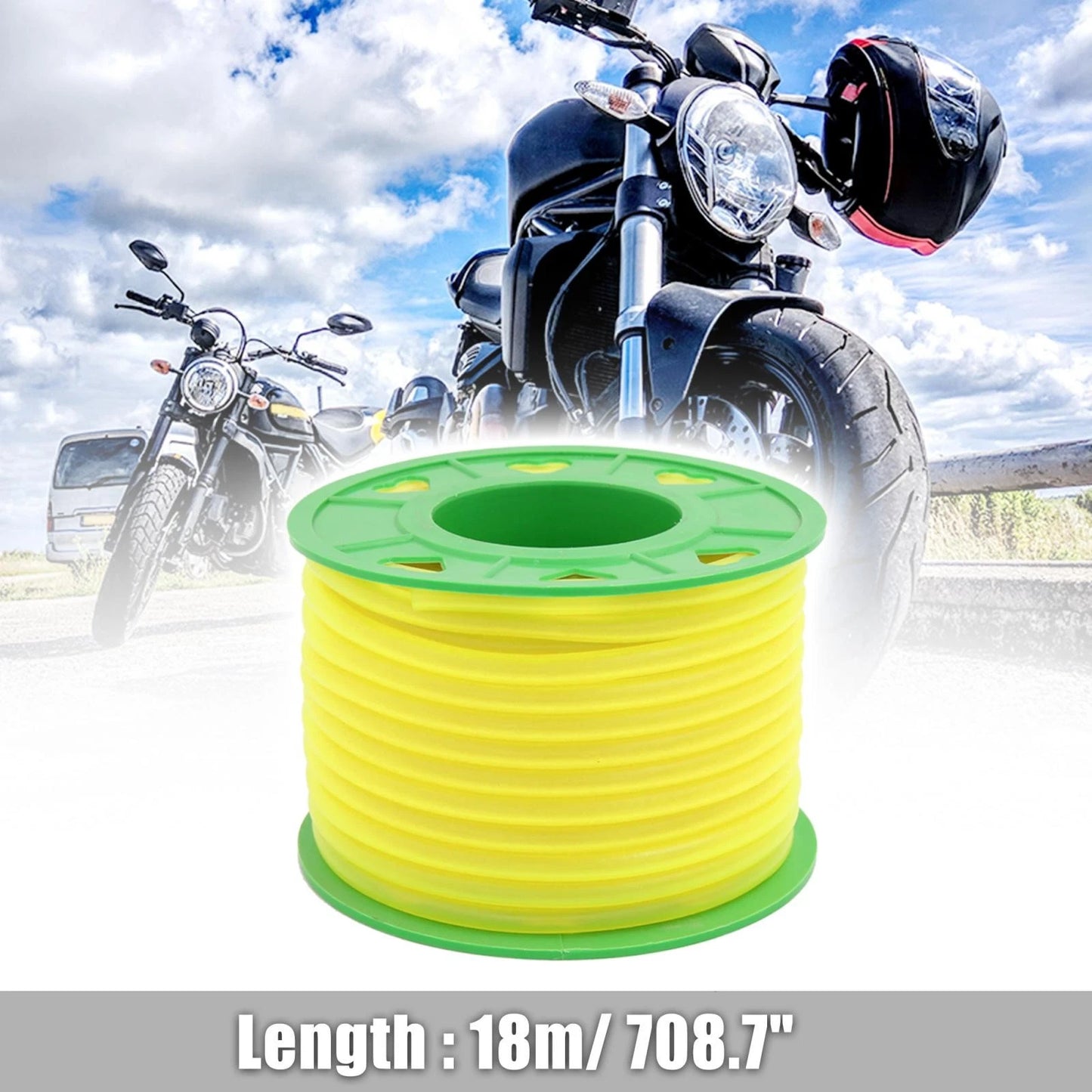 18M Yellow Silicone Petrol Oil Fuel Hose for Motorcycle