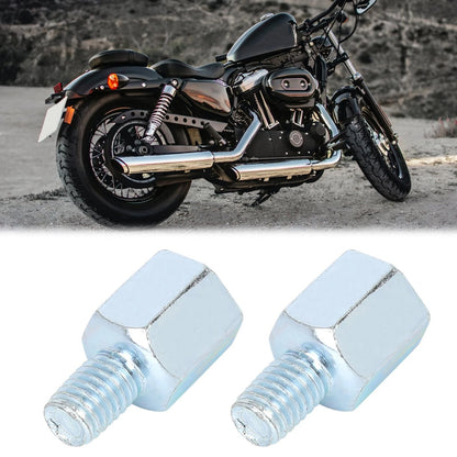 2 x 8mm RH to 8mm RH Rearview Mirror Adapters Silver Tone for Motorcycle