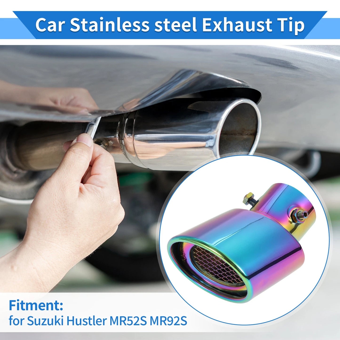 2.36" Exhaust Muffler Tip Pipe for Suzuki Hustler MR52S MR92S (2014-2023)
