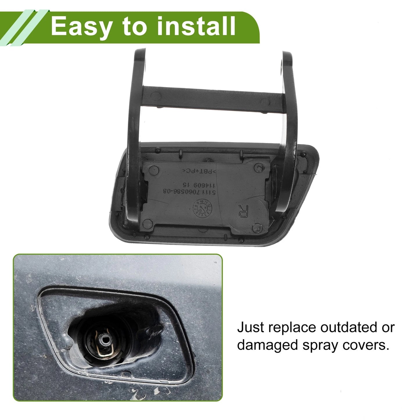 Front Right Washer Nozzle Cover for BMW 525i (2004-2007) Unpainted
