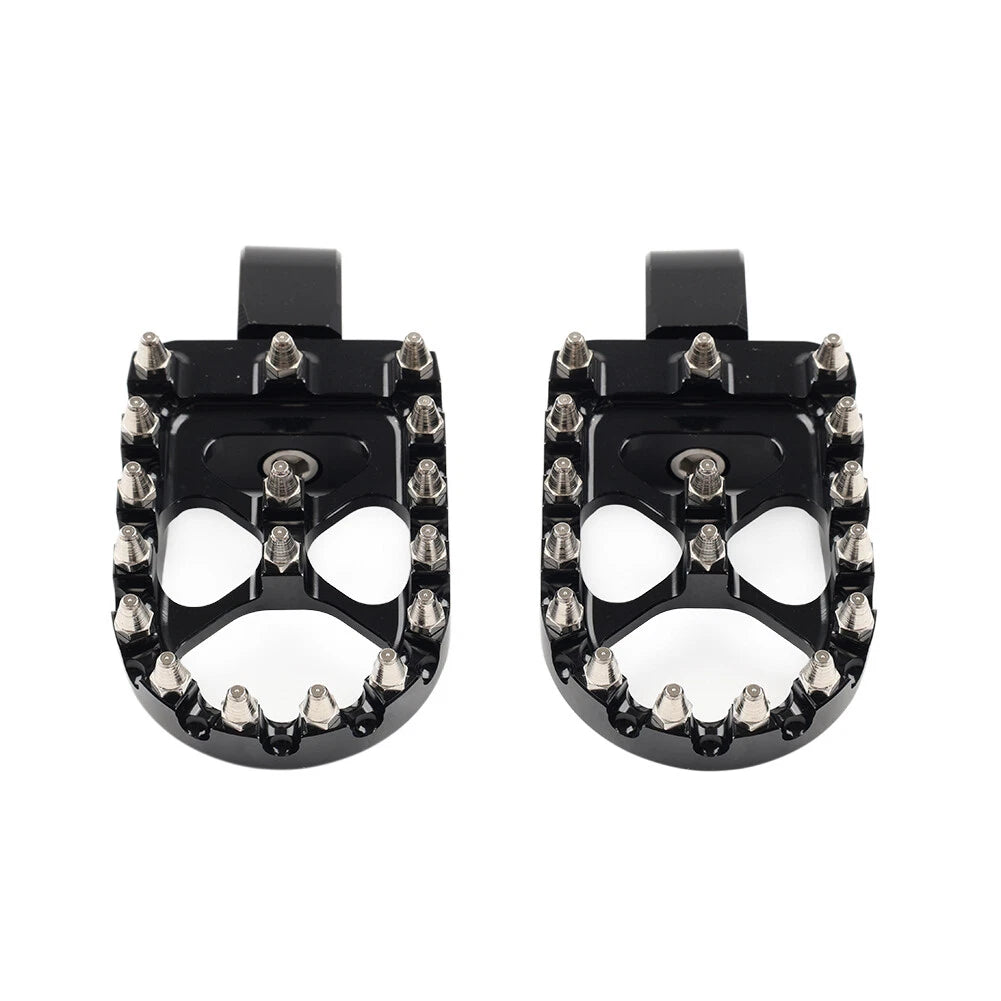 Black MX Style Rear Foot Pegs for Harley Softail Fat Bob Low Rider (2018-2023)