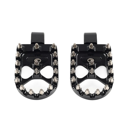Black MX Style Rear Foot Pegs for Harley Softail Fat Bob Low Rider (2018-2023)