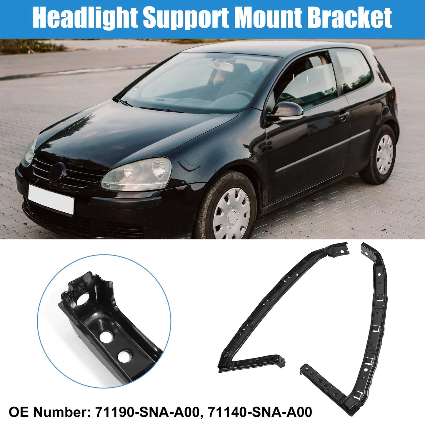Headlight Support Mount Bracket for Honda Civic (2006-2011) - 2 x Parts
