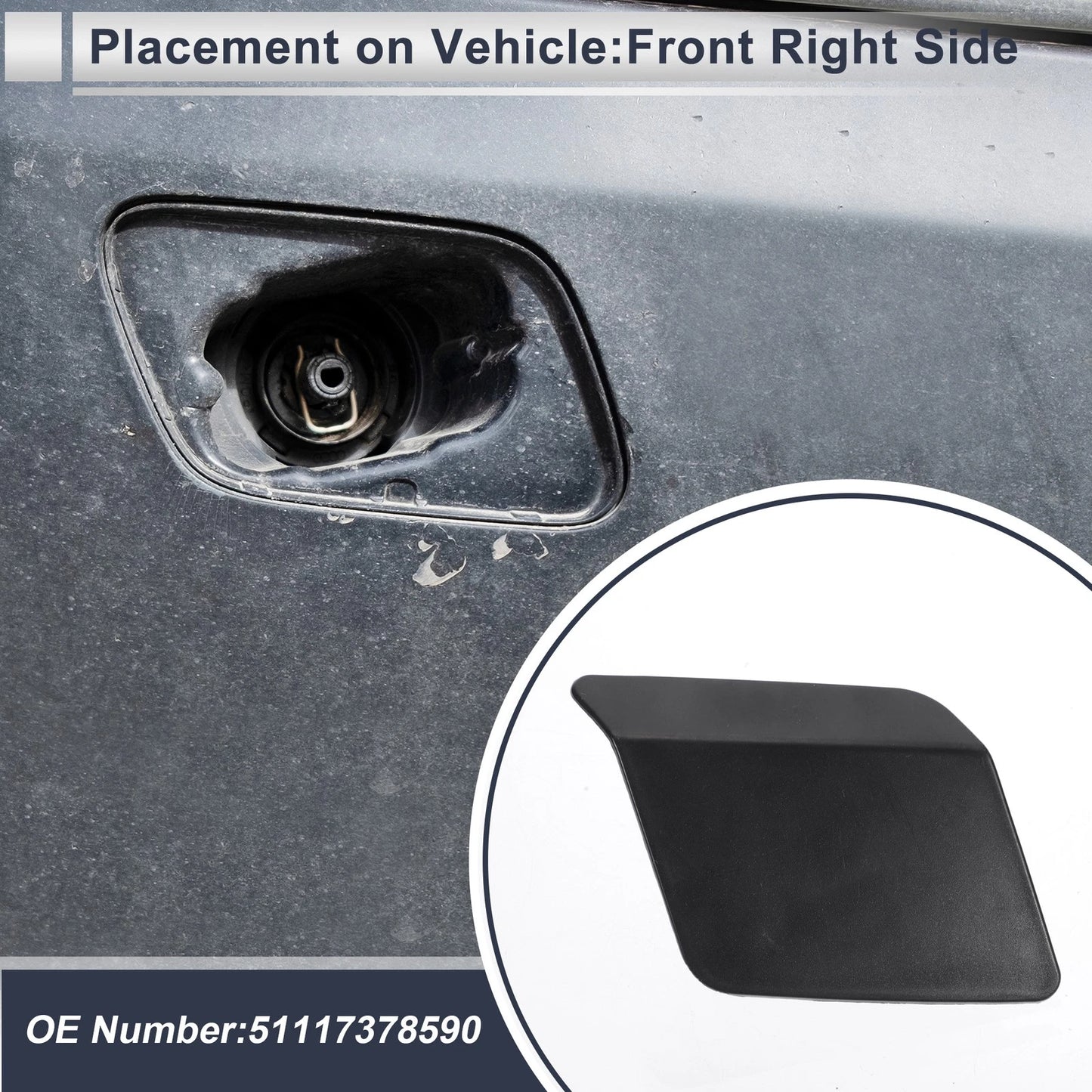 Bumper Headlight Washer Nozzle Cover for BMW X5 (Unpainted)