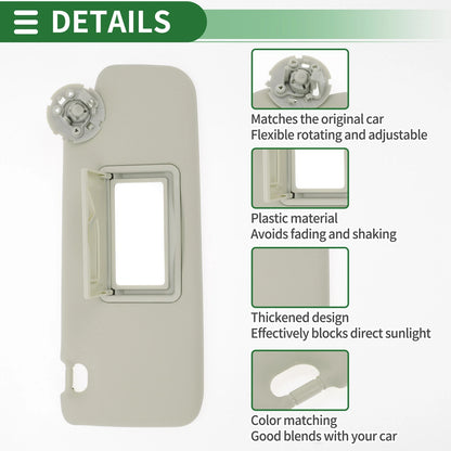 Right Car Sun Visor with Mirror for Chevrolet Cruze (2011 - 2016)