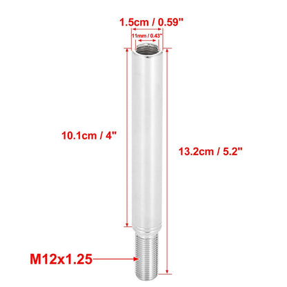 4" Gear Shift Knob Extender for Subaru M12X1.25 Silver Tone