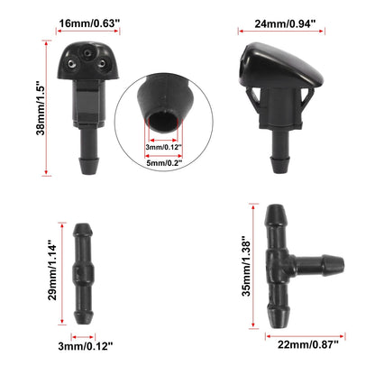 7 x Windshield Wiper Fluid Squirter Nozzles for Hyundai Tiburon (2003-2008)