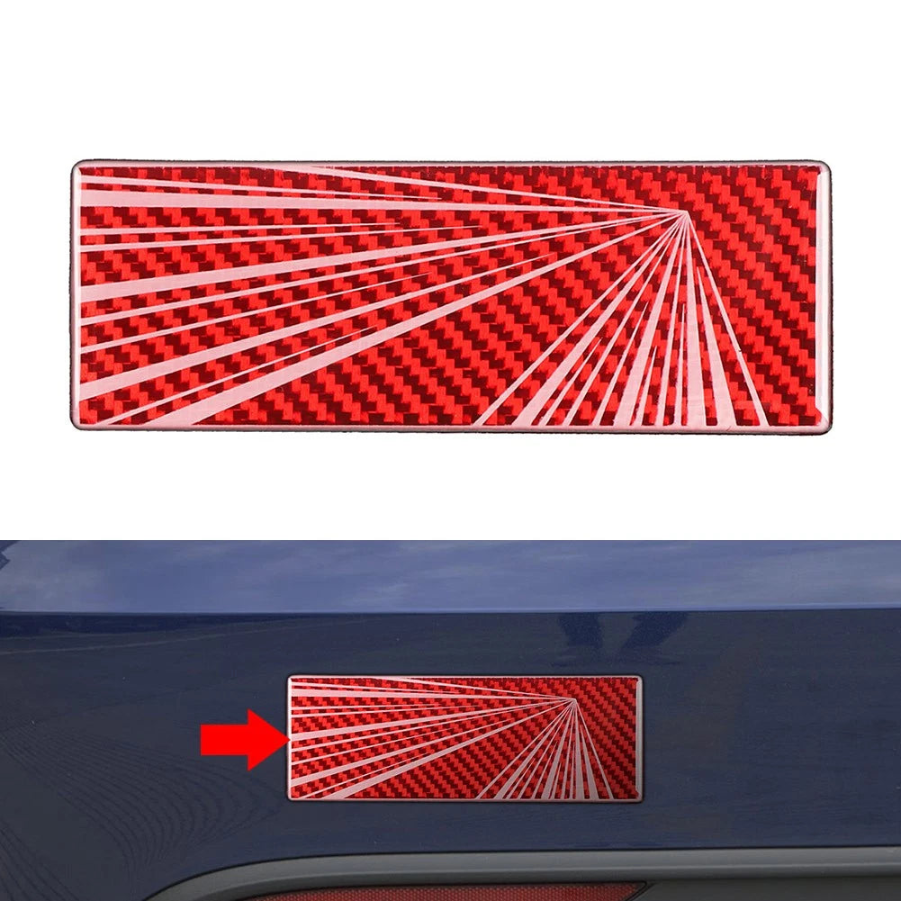 Carbon Red Trunk Emblem Decal for Tesla Model 3, Y, X (2017-2023)