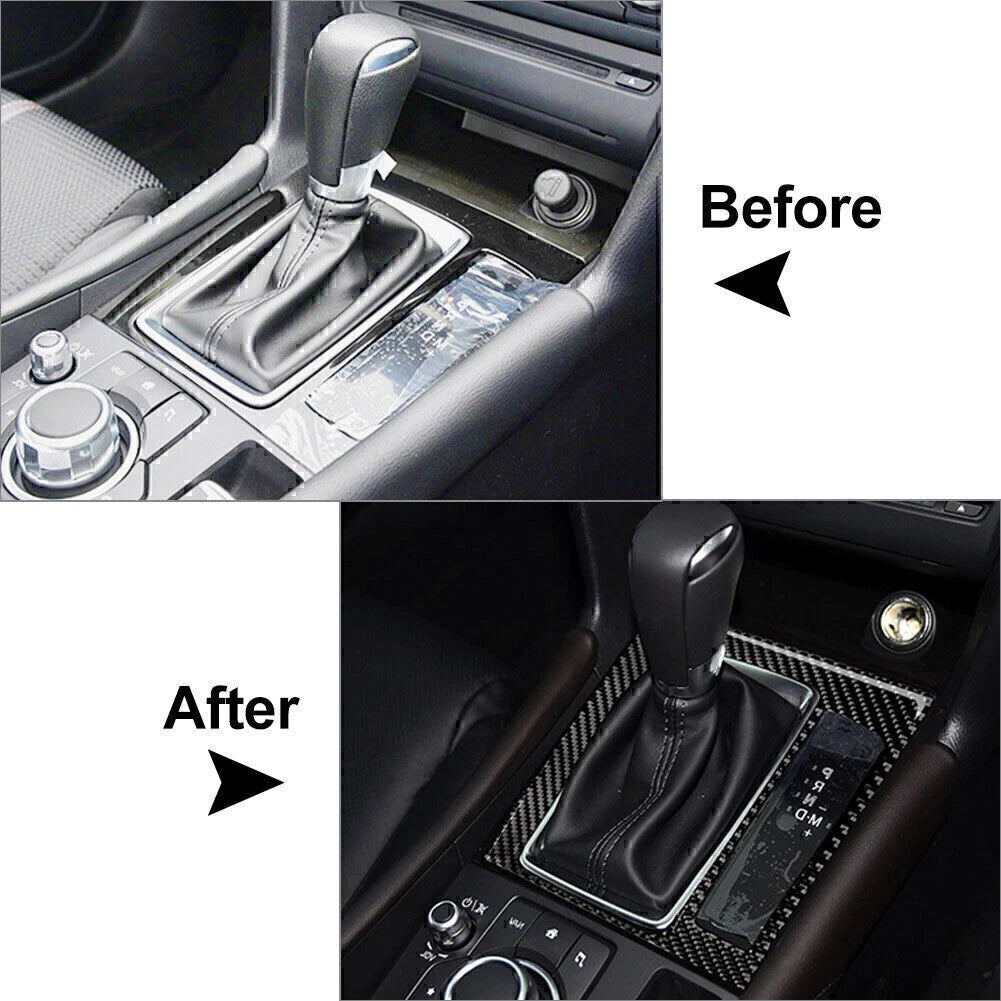 Carbon Fiber Gear Shift Panel Cover for Mazda 3 Axela (2017-2018)