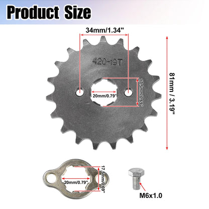 Set Motorcycle Front Engine Sprocket for Dirt Bike Mini Bike