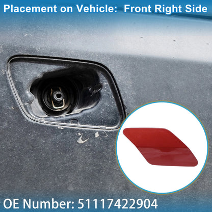 Front Right Washer Nozzle Cover for BMW X6 2015-2019 (2 x Red Caps)