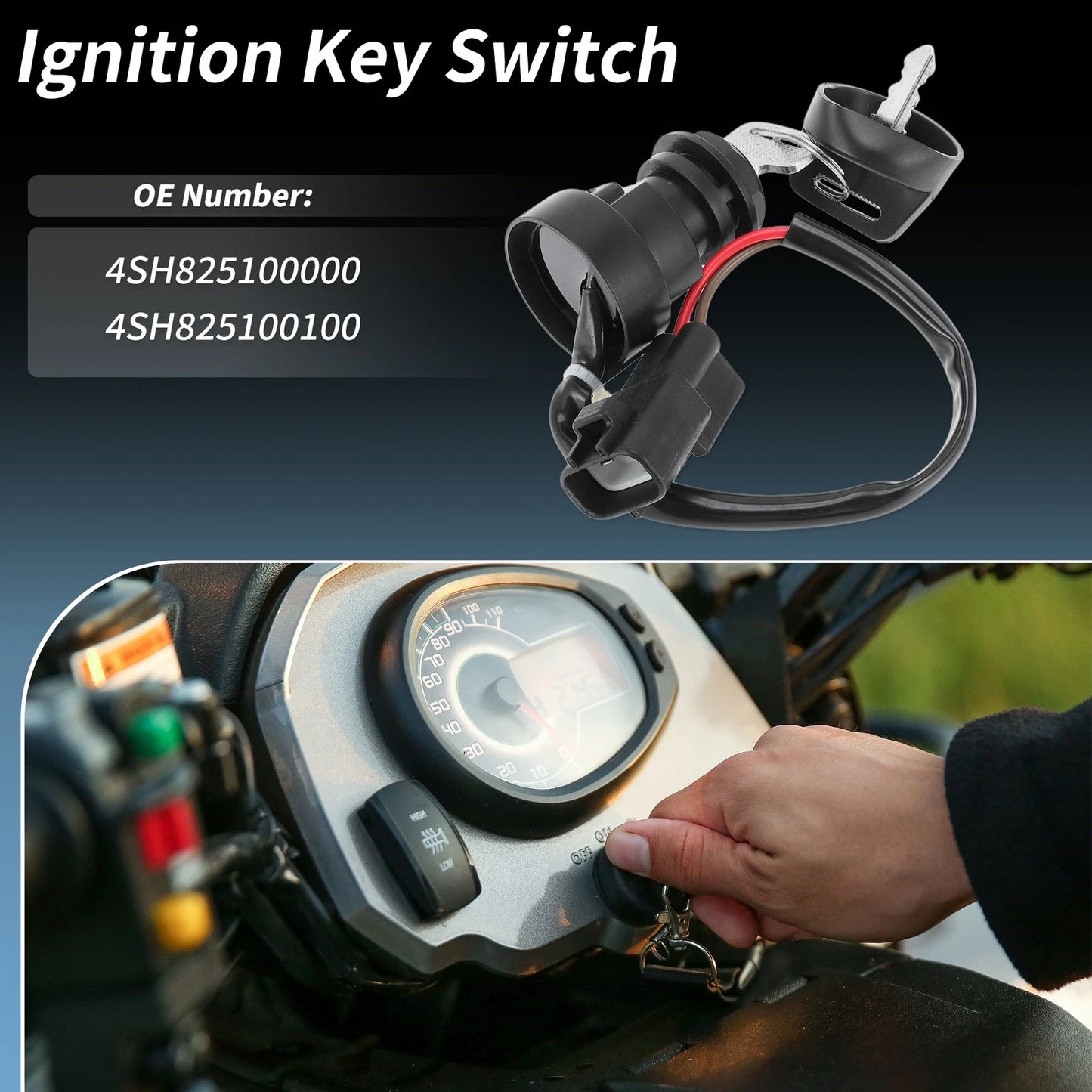 Ignition Key Switch for Yamaha Raptor 700/700R YFZ450R (2009–2024)