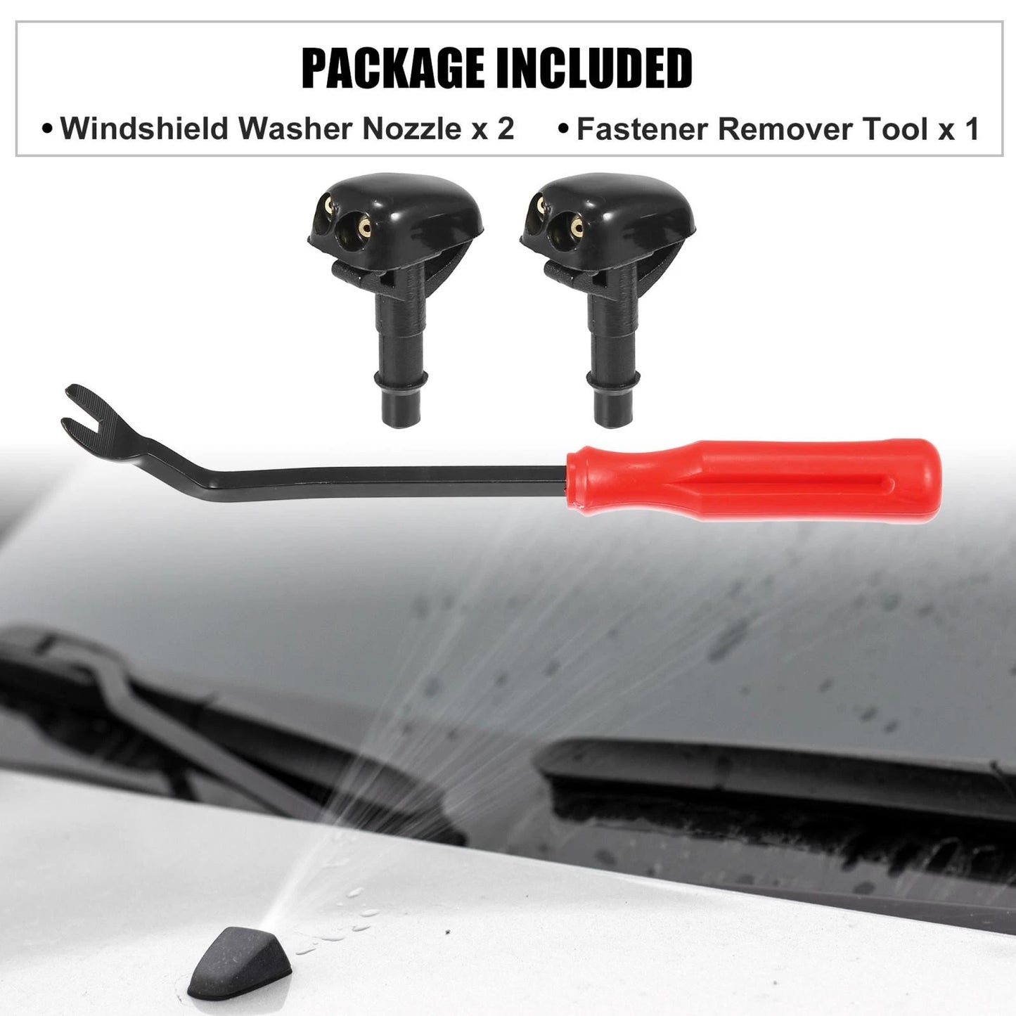 3 x Front Windshield Washer Nozzles for Mitsubishi Lancer (1995-2005)