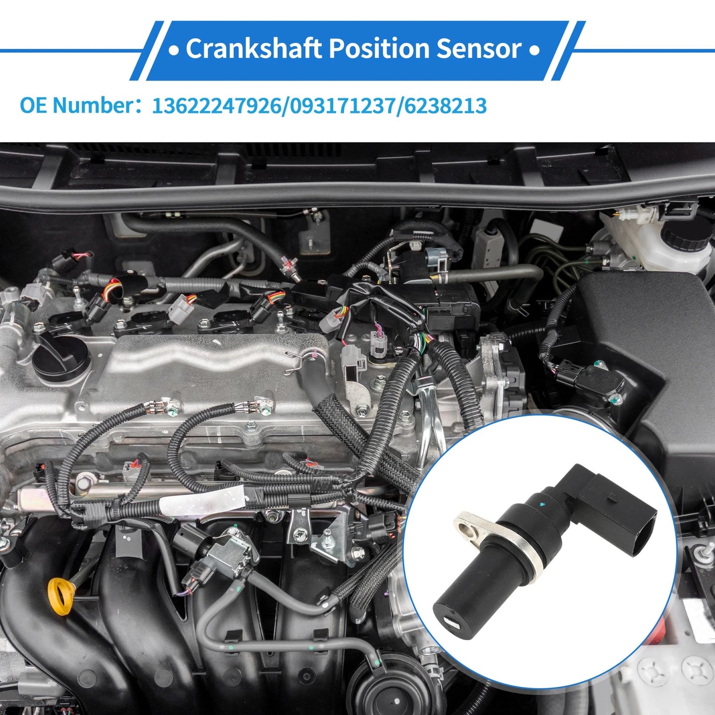 Crankshaft Position Sensor for BMW E46 330d 2.9 (1999-2005) 1 x Black