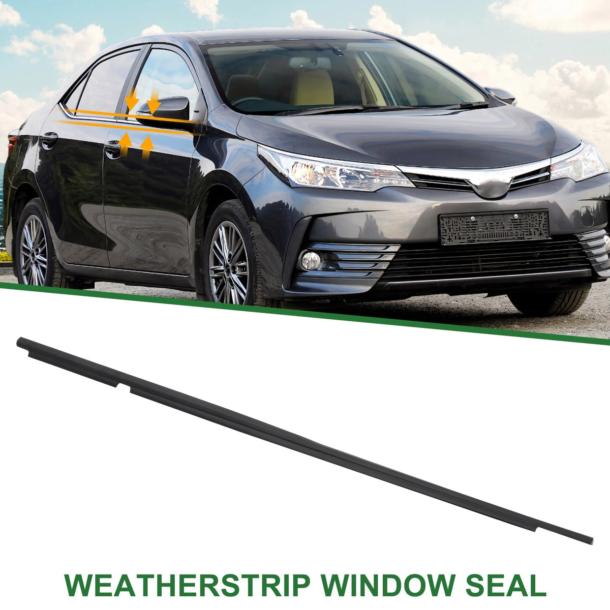 Rear Left Weatherstrip Window Seal for Toyota Corolla CE/LE/S (2003-2008)