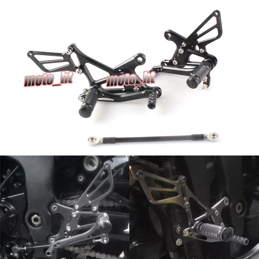CNC Racing Rearsets Foot Pegs for Kawasaki Ninja ZX6R (2005-2008) Black