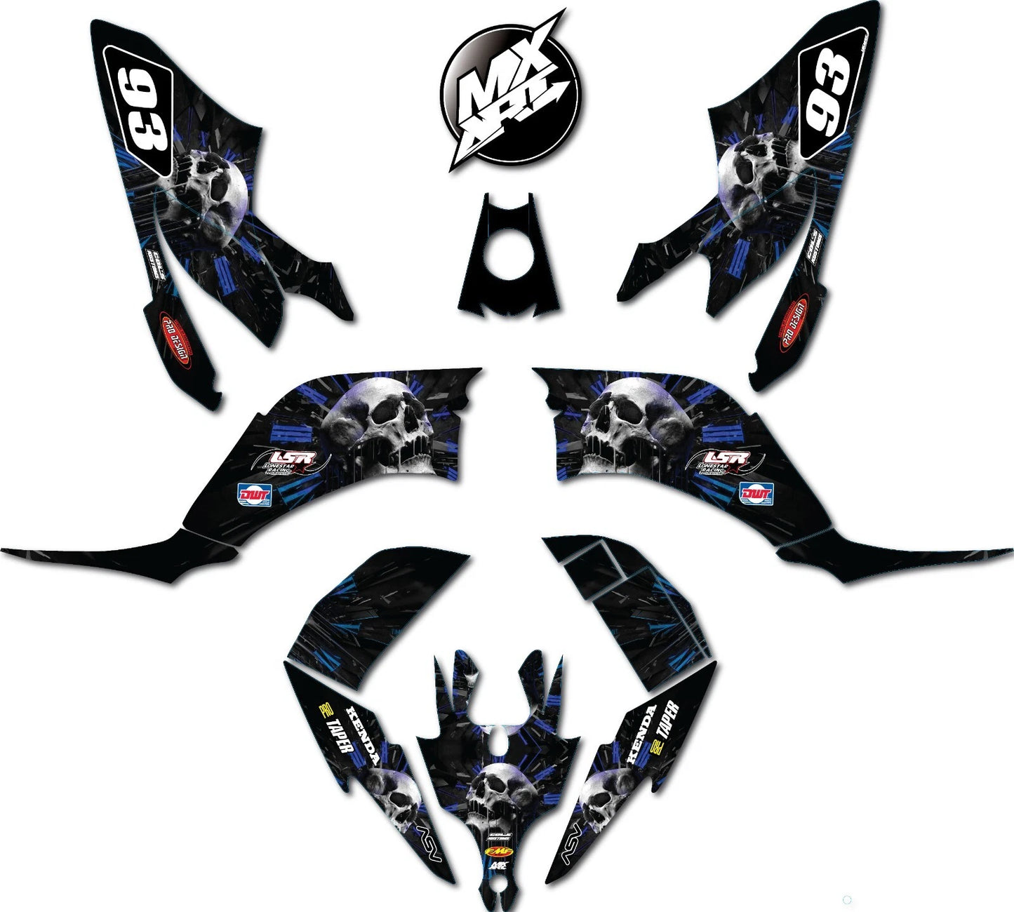 Full Graphics Kit Decals for Yamaha Raptor 250 (2008-2013)