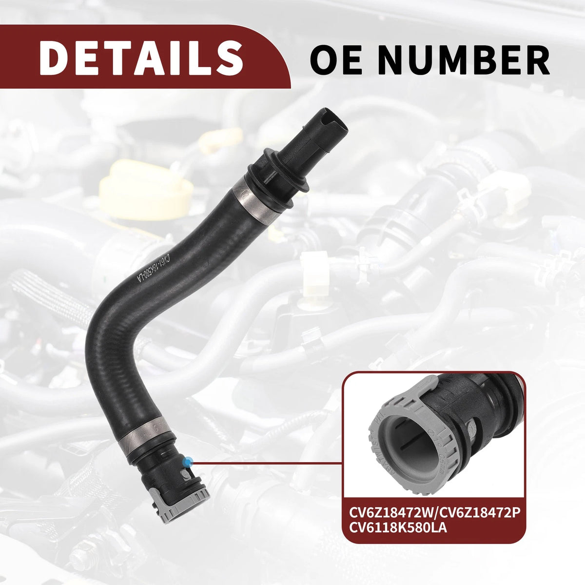 Water Heater Hose for Ford Escape, Lincoln MKC (2013-2019, 2015-2019)
