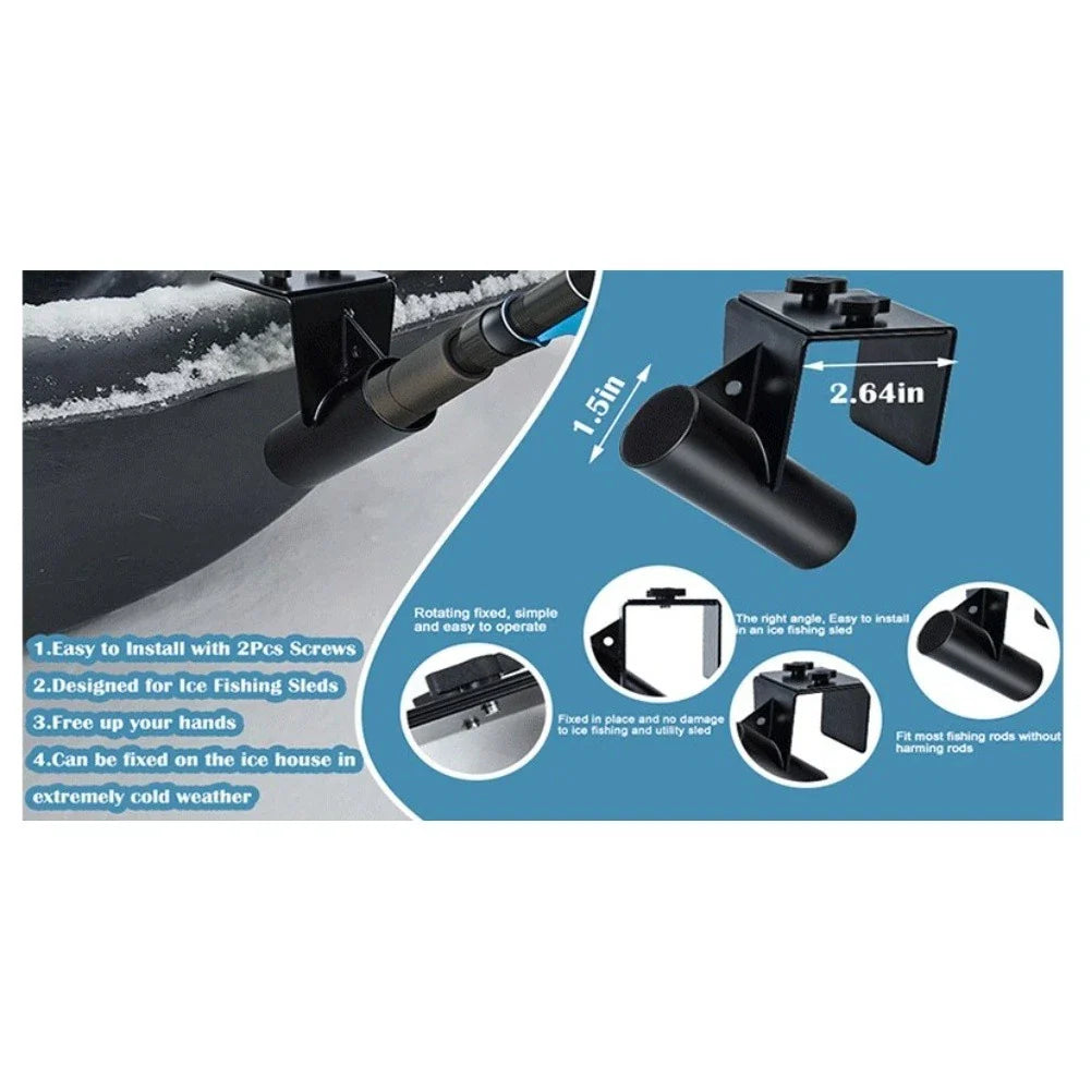 Portable Fishing Rod Holder for Ice Fishing Sleds/Boats, Carbon Steel Design