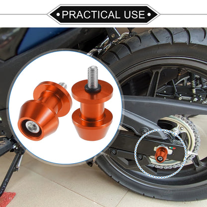 Pair 6mm CNC Swingarm Spools Sliders Stand Orange for Motorbike