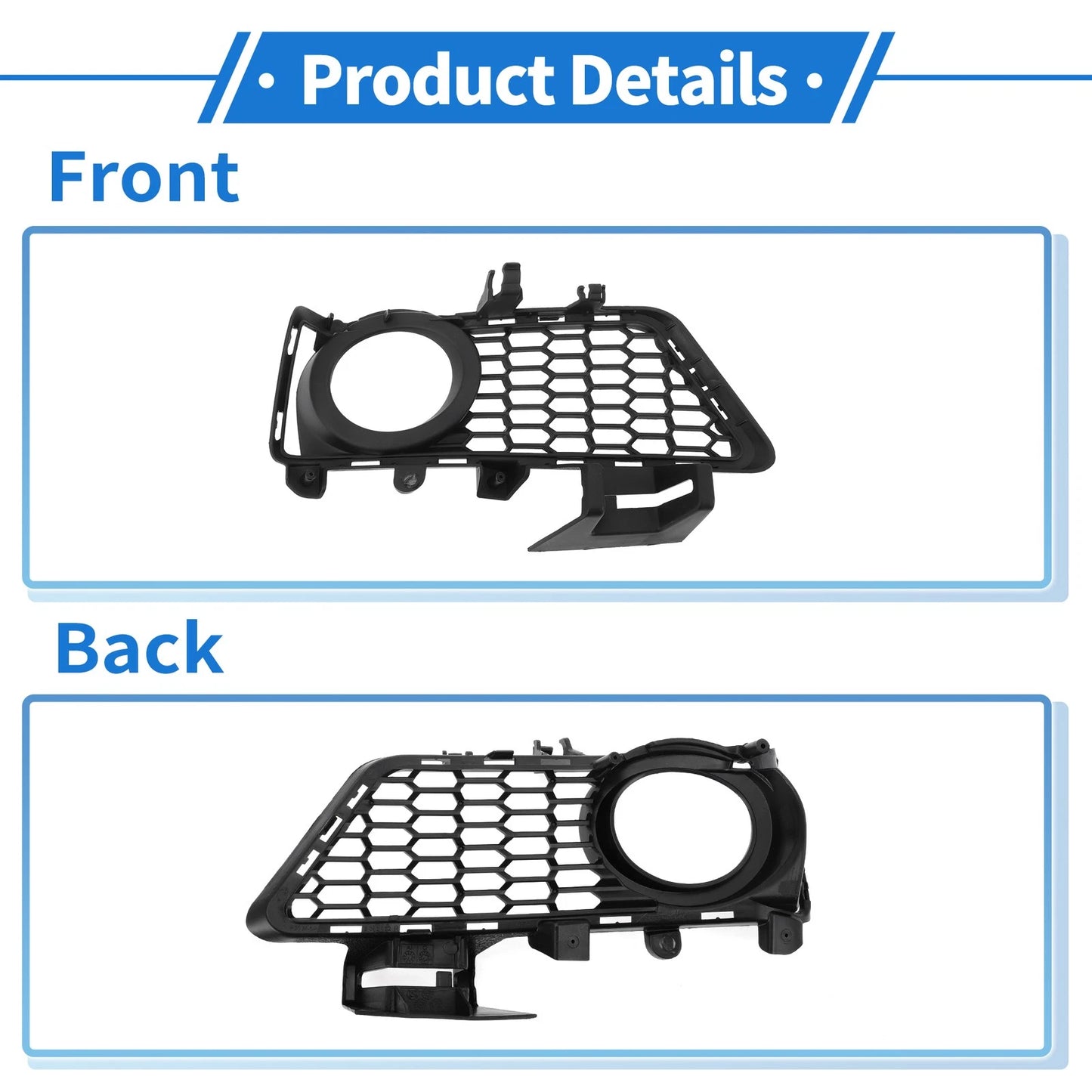 Front Right Fog Light Grill for BMW 3 Series (2012-2018) Black