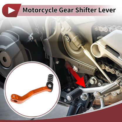 Folding Motorcycle Gear Shifter Lever Orange Black Silver Tone 1 Pc for Kayo T2