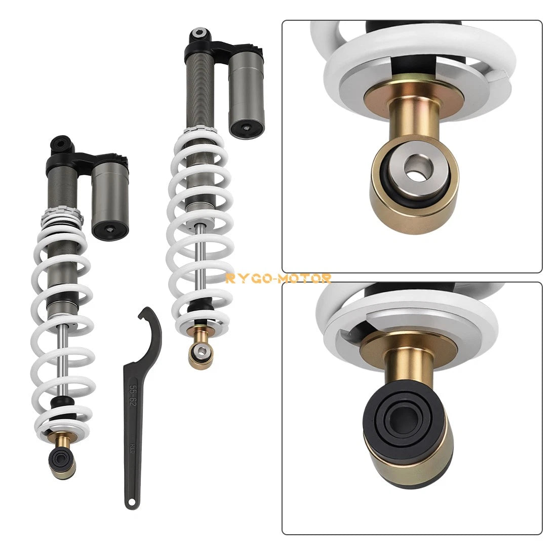 2 x Front Rear Air Shock Absorbers & Tool for Polaris RZR S 800 EFI (2009–2012)