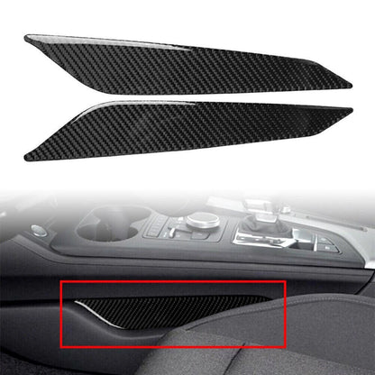 2 x Carbon Fiber Gear Shift Side Panel Covers for Audi A4 (2017-2020)