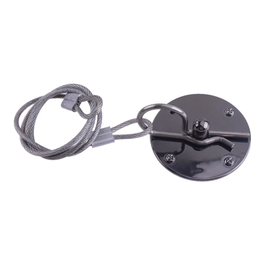 Hood Pin Plate Lock Kit for Universal Aluminum Black Hardware