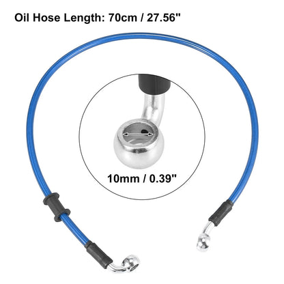 70cm Motorcycle Brake Clutch Oil Hose Line Pipe Hydraulic Blue for Universal