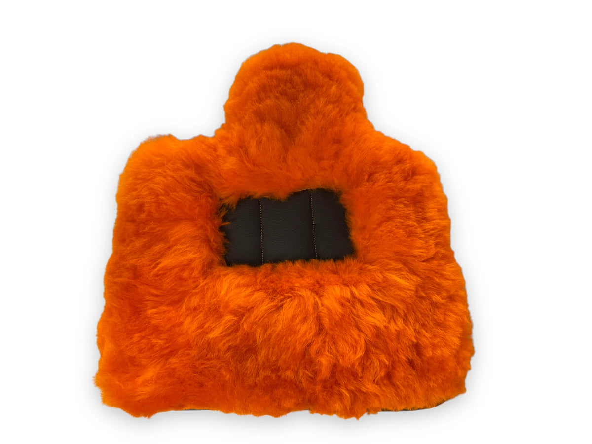 Orange Genuine Sheepskin Floor Mats for Rolls Royce Cullinan (2019-2024)
