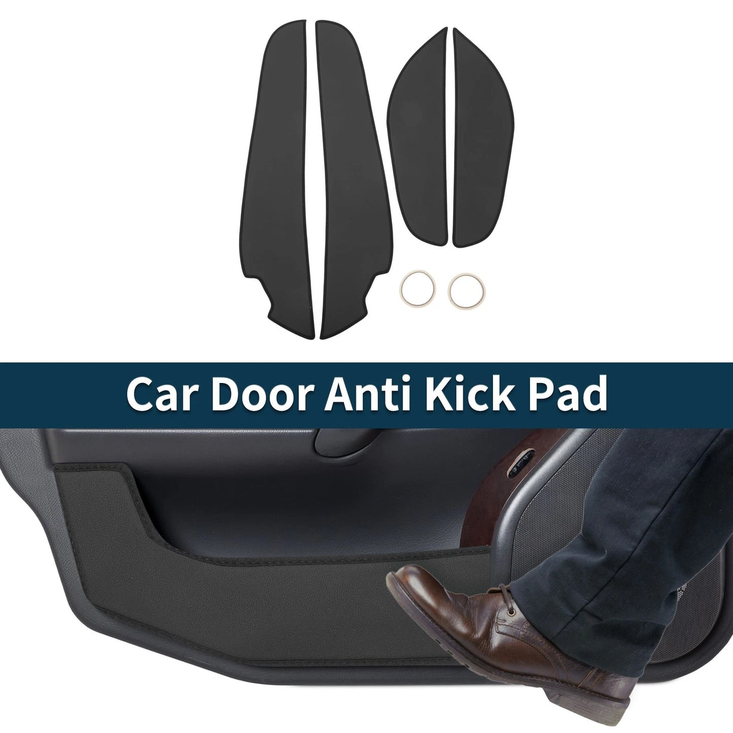 Kia Forte Door Anti Kick Pad Sticker Protector Black 2014-2018 (1 Set)